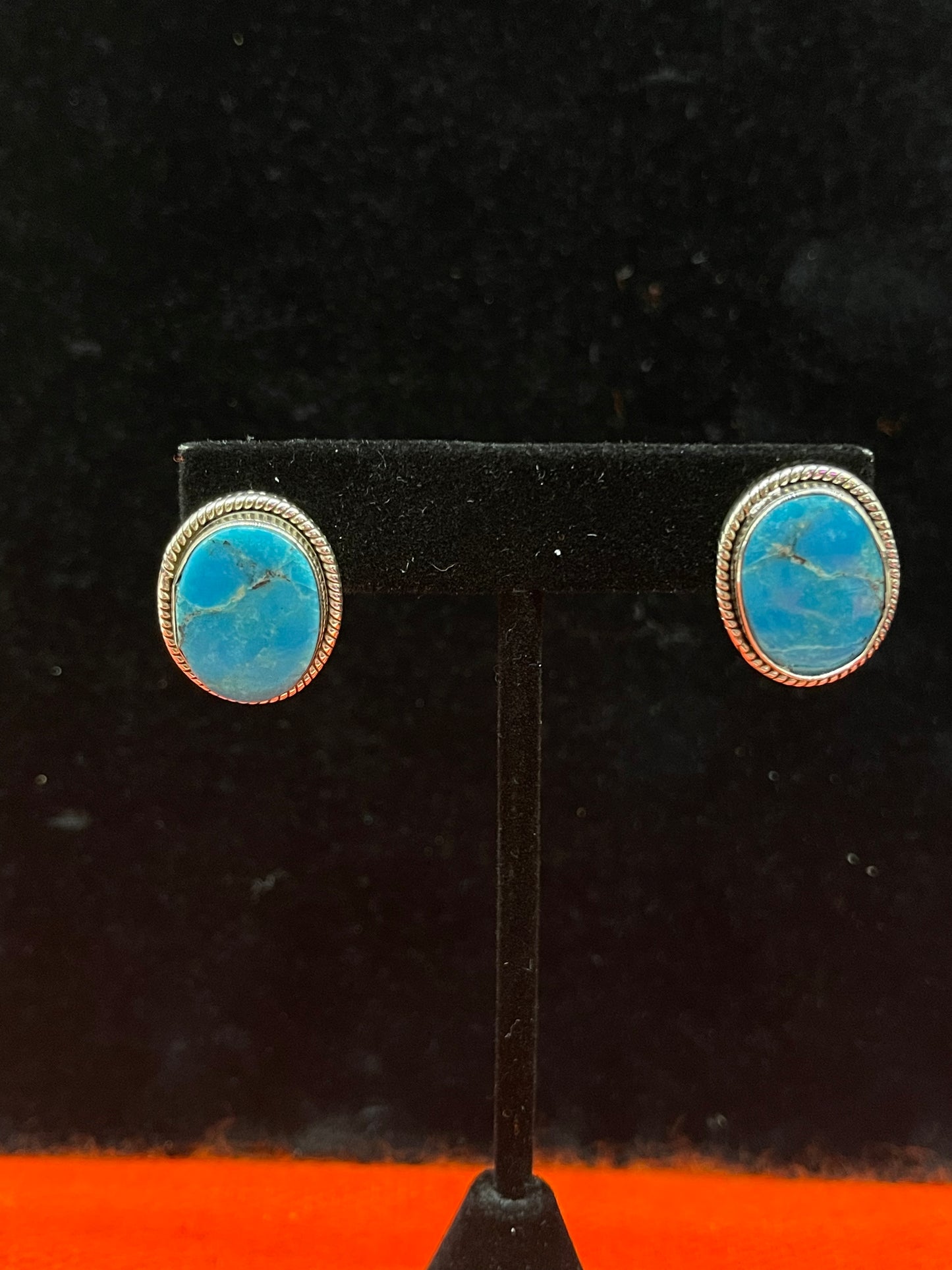 Kingman Turquoise Oval Earrings