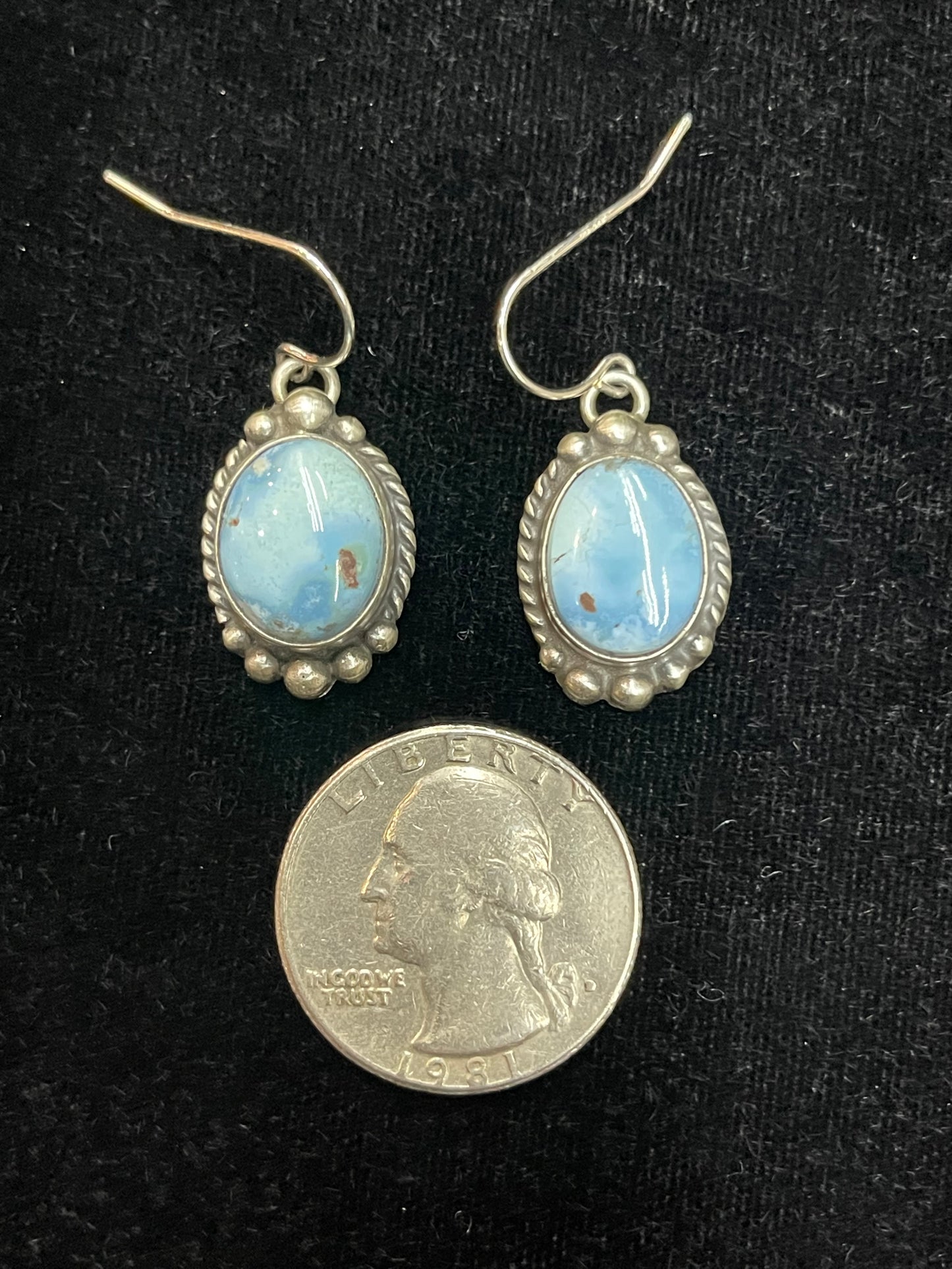 Golden Hills Turquoise Dangle Earrings by Donovan Skeets, Navajo