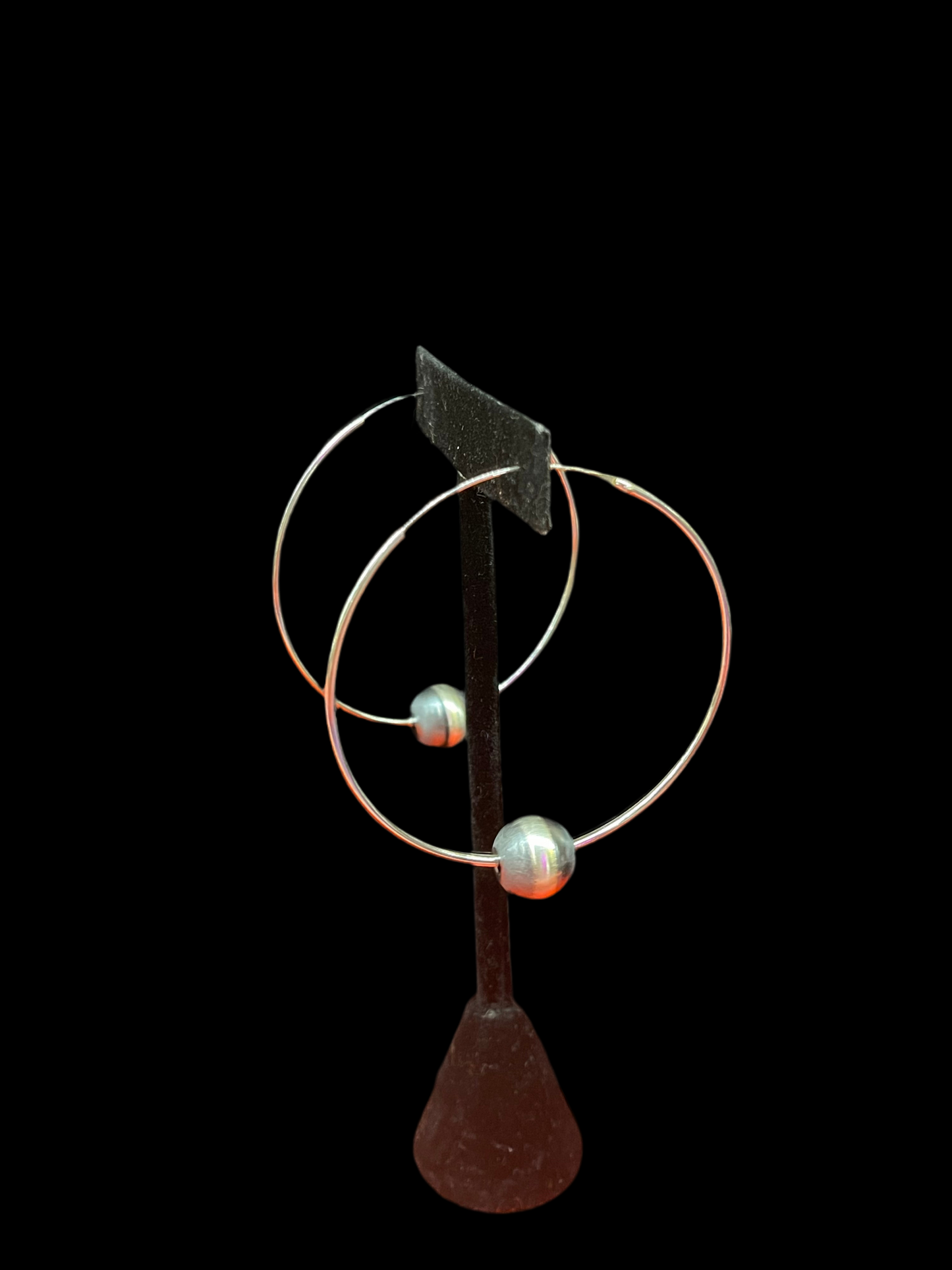 Hoop Earrings with Navajo Pearl