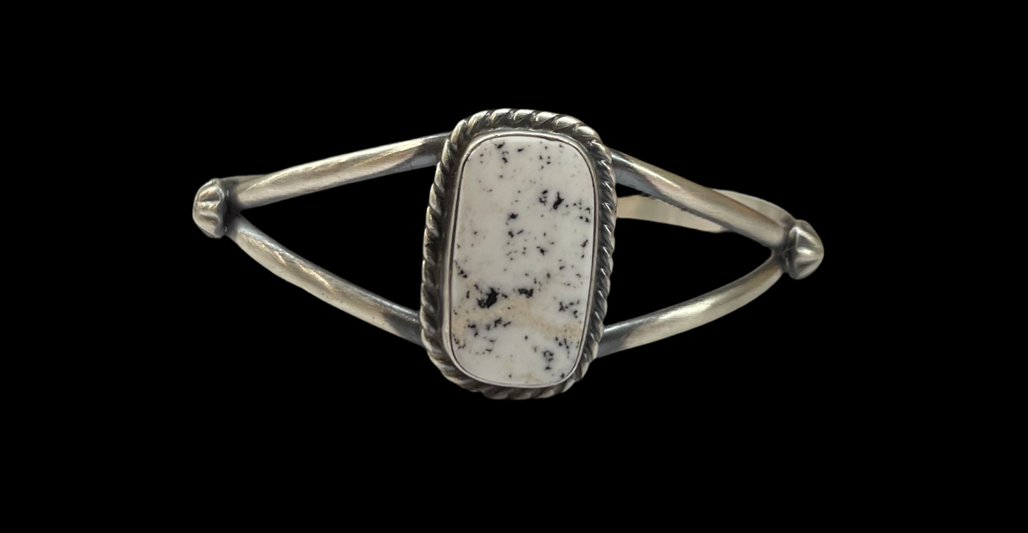 White Buffalo Cuff by Augustine Largo, Navajo