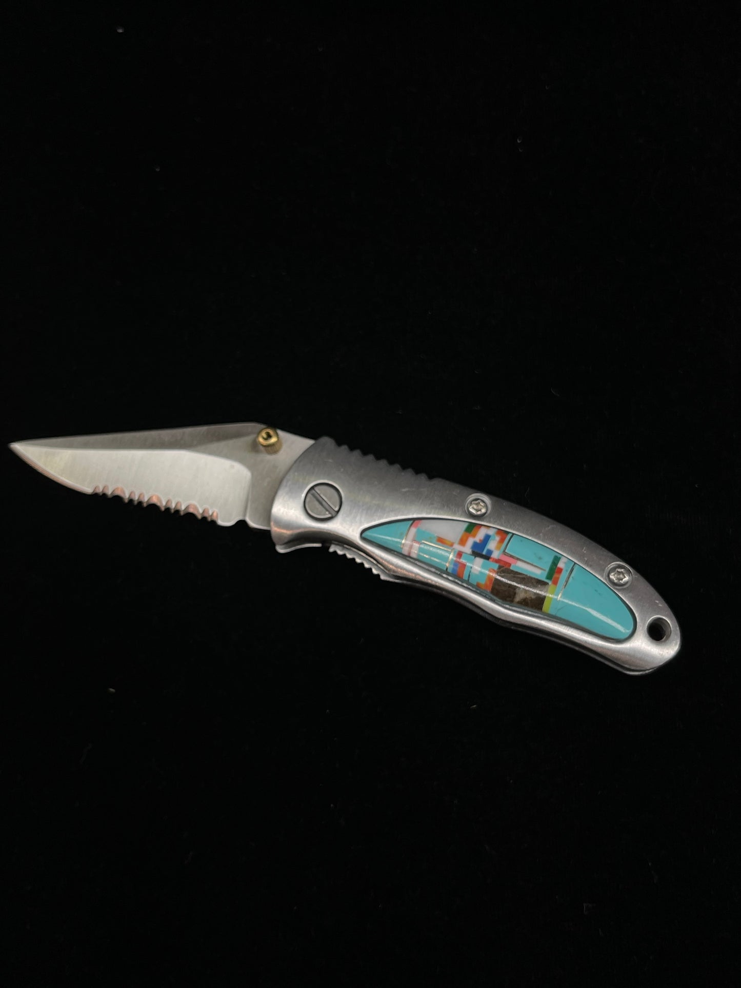 Inlaid Pocket Knife with Belt Clip