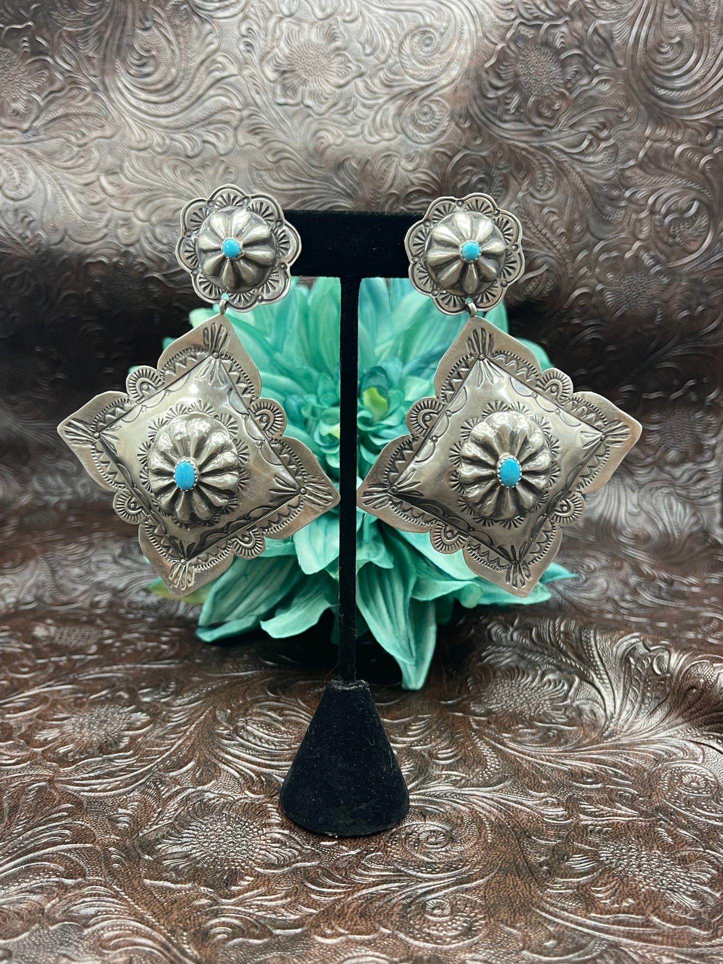 Giant Pillow Concho Earrings