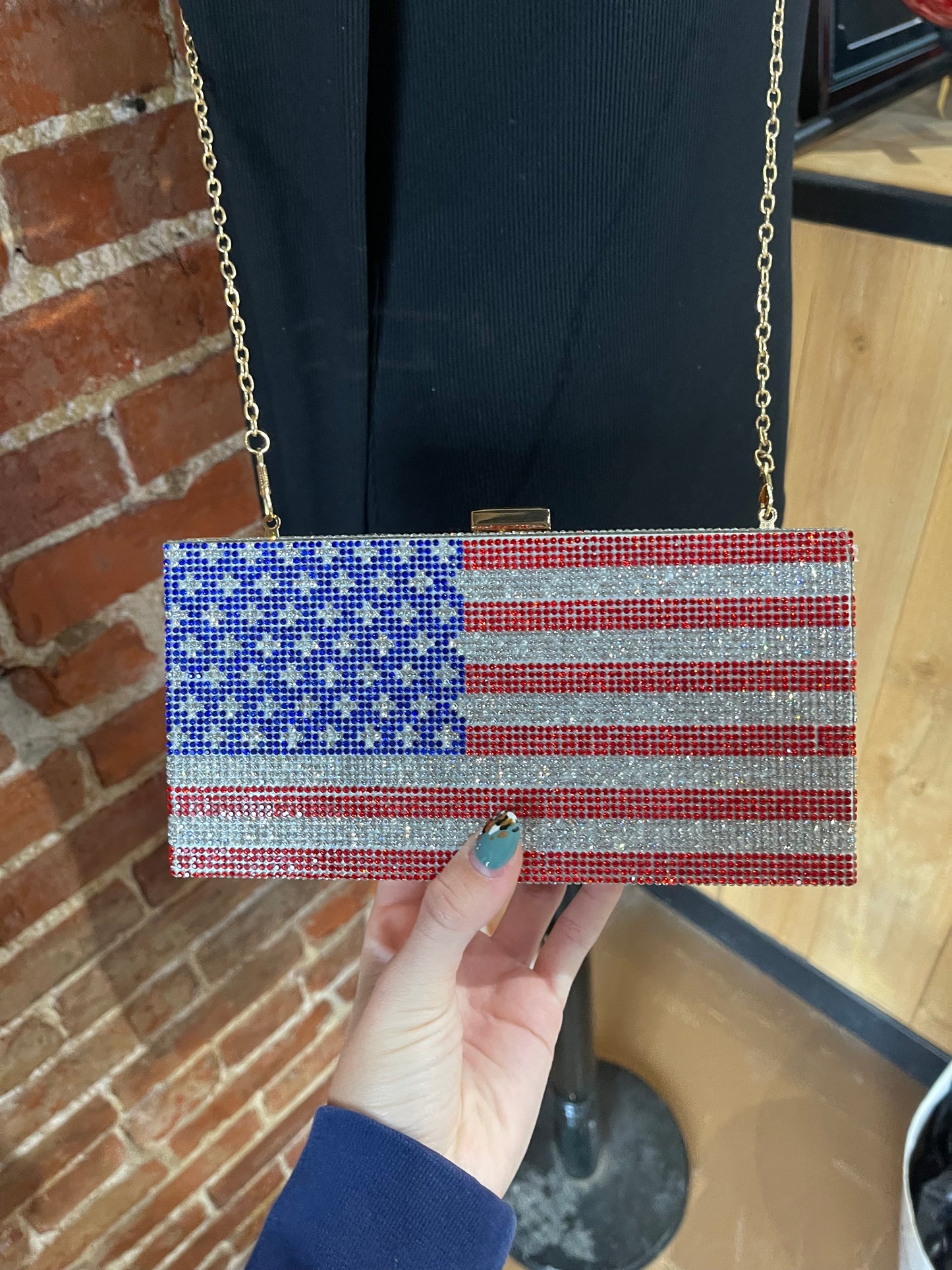 Bedazzled American Flag Purse
