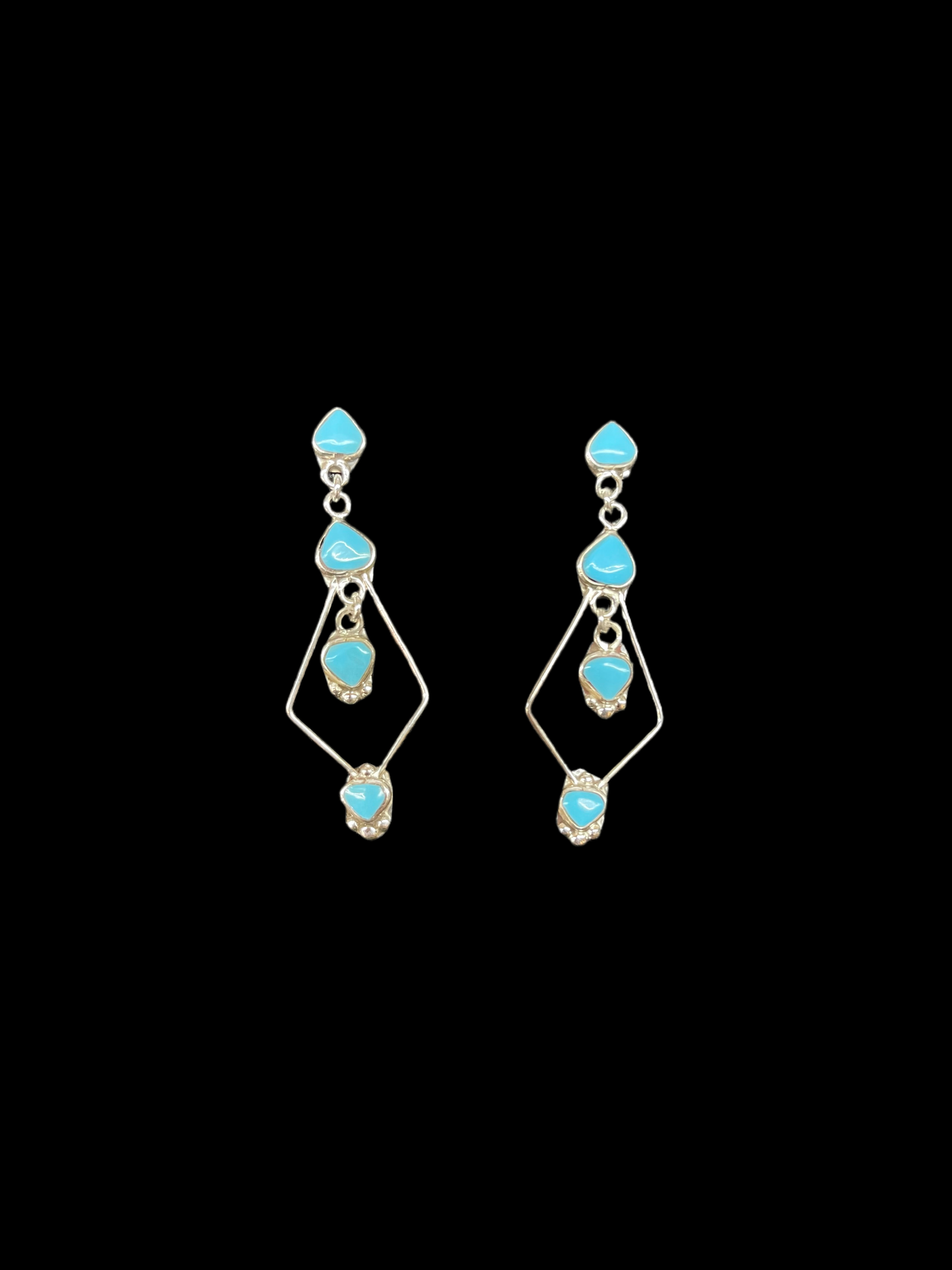 Sleeping Beauty Turquoise Dangles by Kallen Kallestewa, Zuni