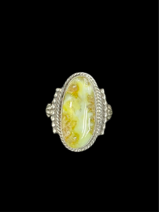 7.5 Palomino Turquoise Ring by Bobby Platero, Navajo