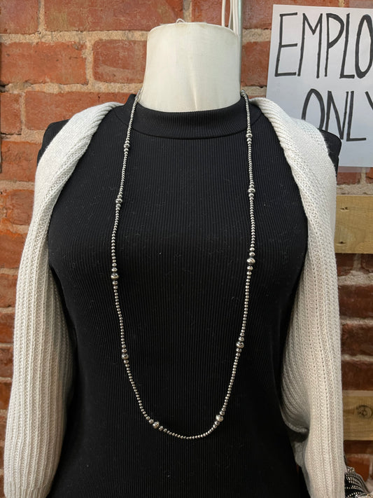 40" 3mm-7mm Navajo Pearls Necklace