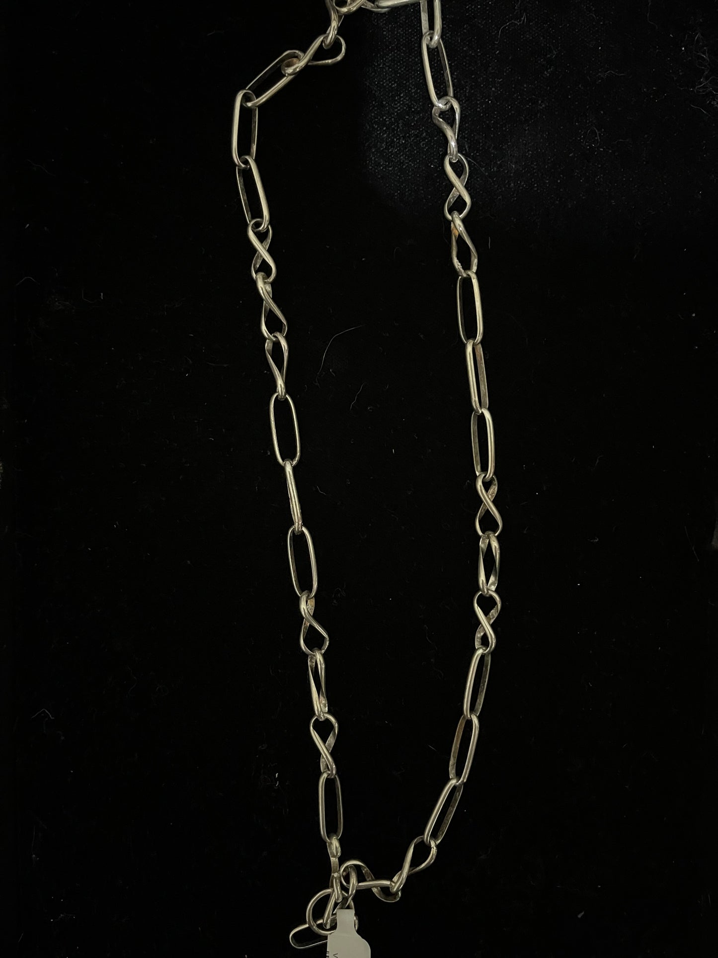 24" Sterling Silver Handmade Paperclip Chain by Sally Shurley, Navajo