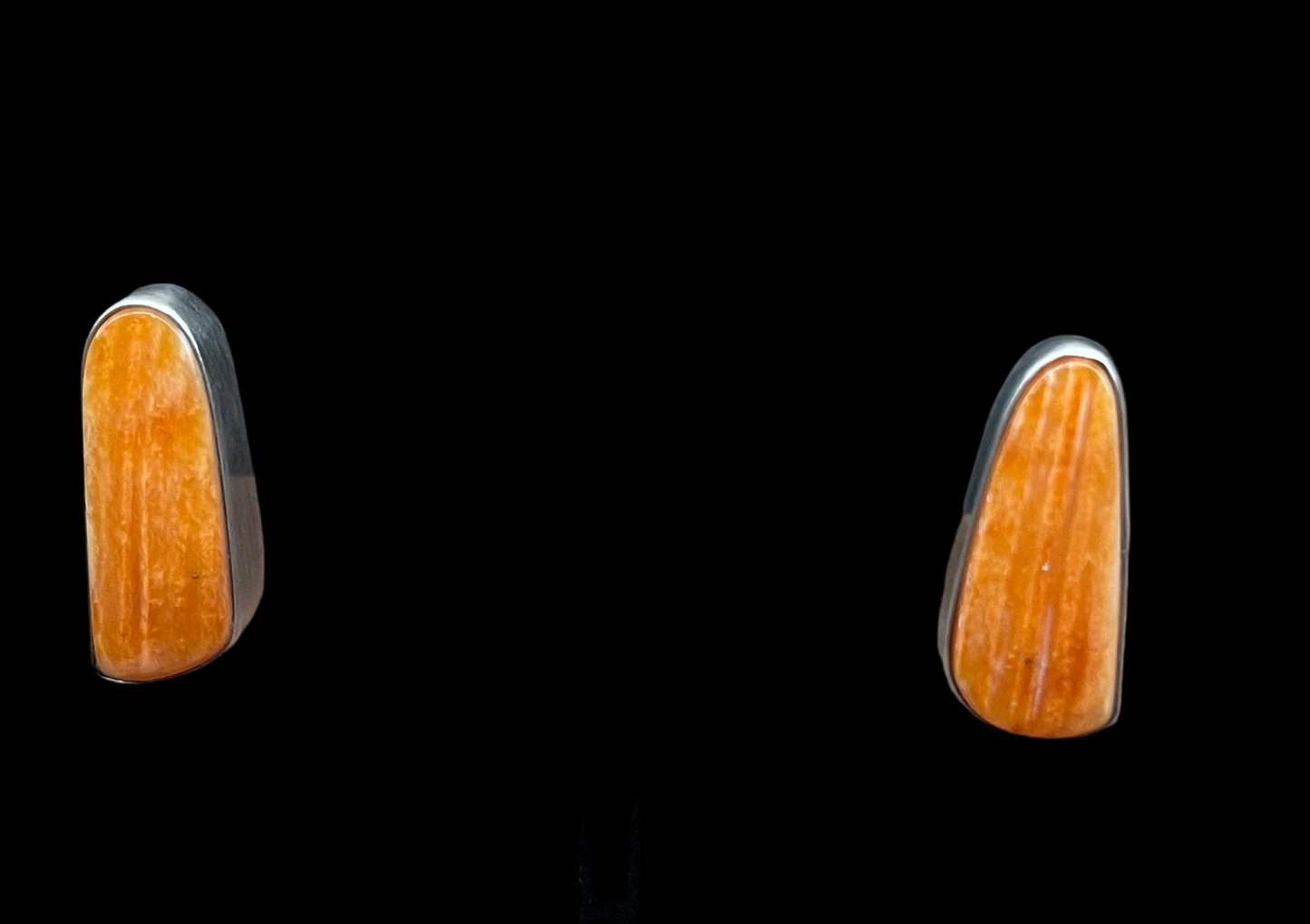 Orange Spiny Oyster Shell Post Earrings by Judith Dixon, Navajo