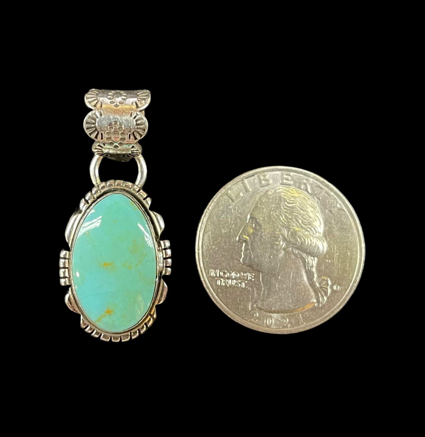 Kingman Turquoise Pendant by Zia