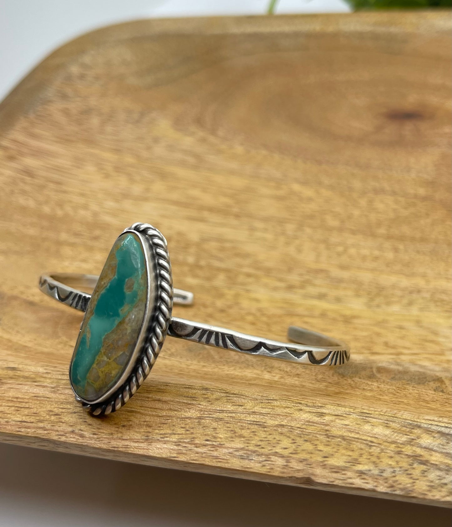 5.5" - 7" Royston Ribbon Turquoise Cuff by Donovan Skeet, Navajo
