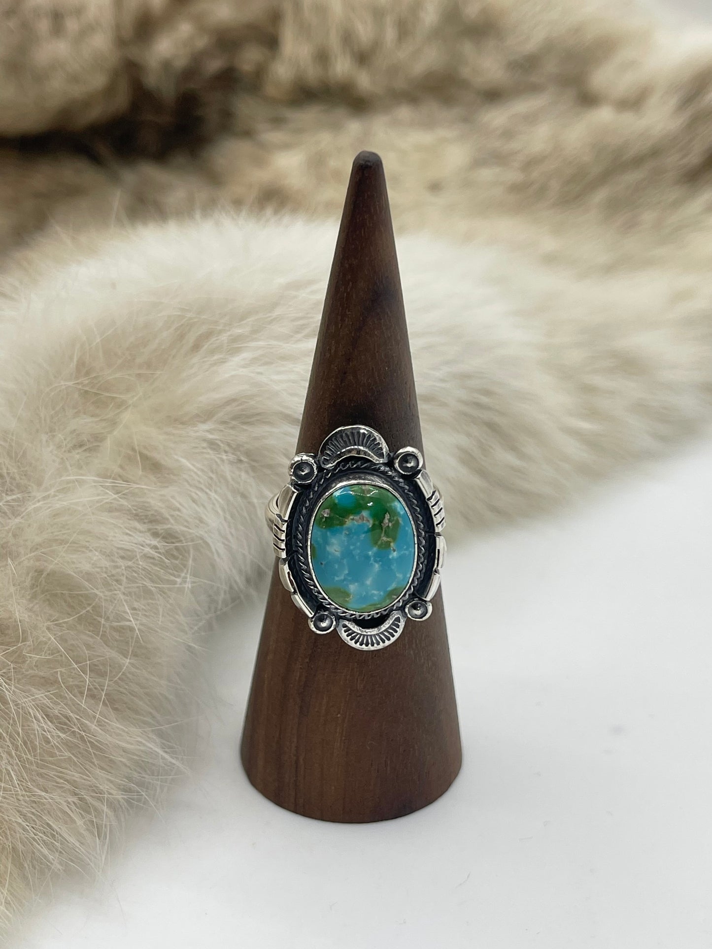 9.0 Sonoran Gold Turquoise Ring by Daniel Benally, Navajo