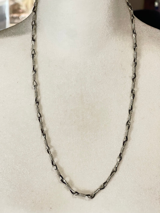 24" Handmade Silver Chain by Kevin Shorty, Navajo