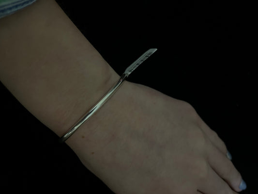 6"-7 1/4" Plaine Sterling Silver Stacker Cuff by Jimson Belin, Navajo