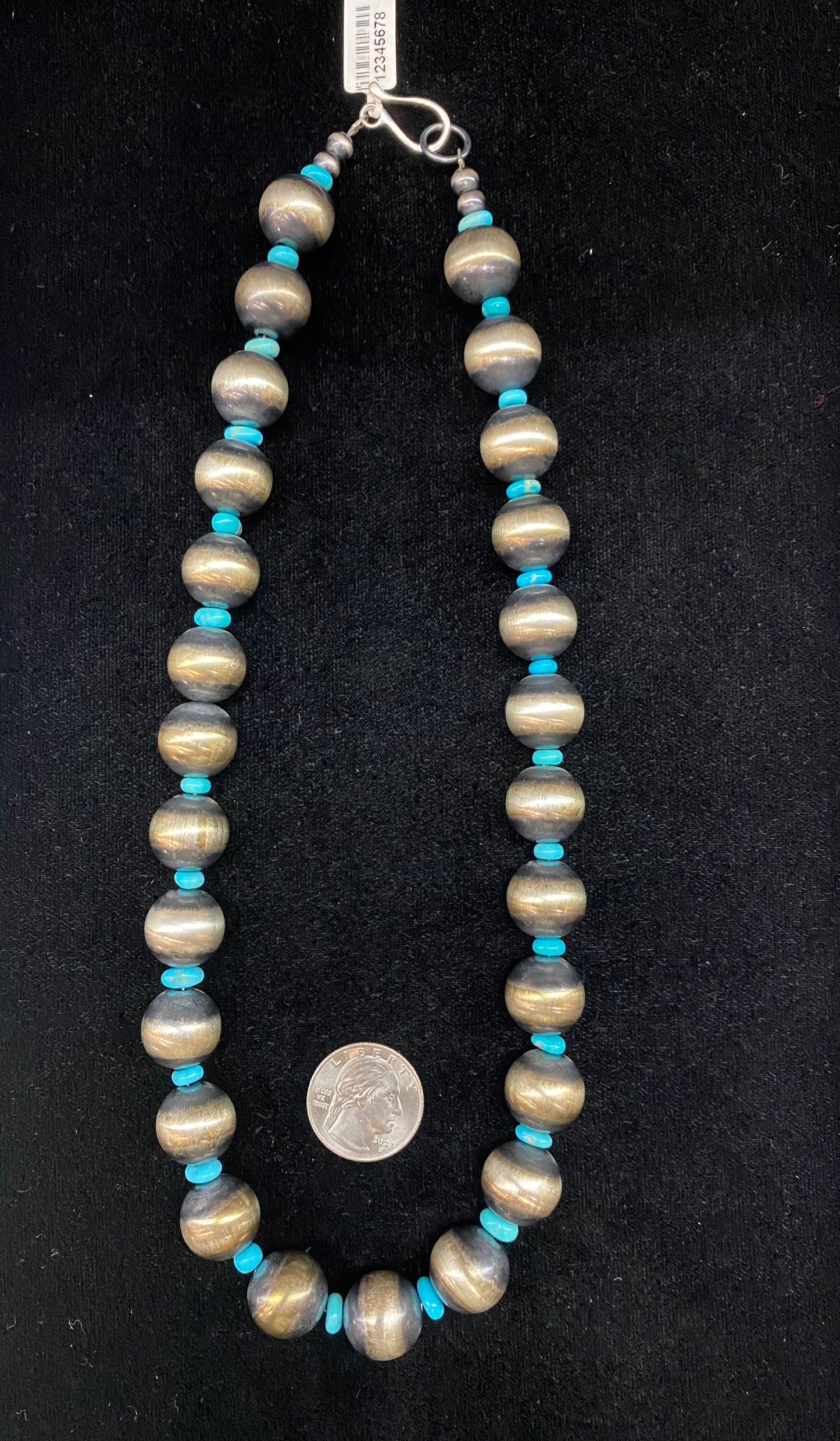 22" 16mm Navajo Pearl and Sleeping Beauty Turquoise Necklace