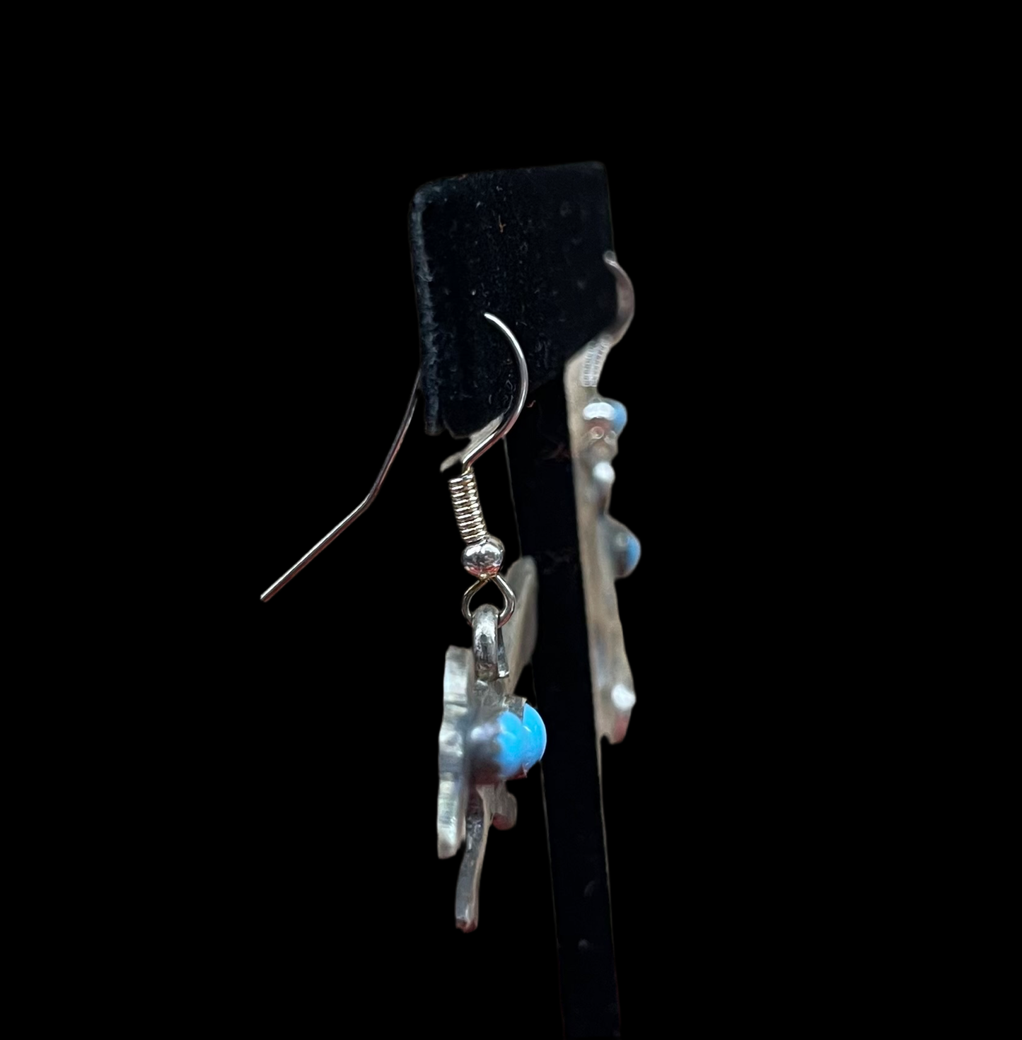 Road Runner with Kingman Turquoise Dangle Earrings