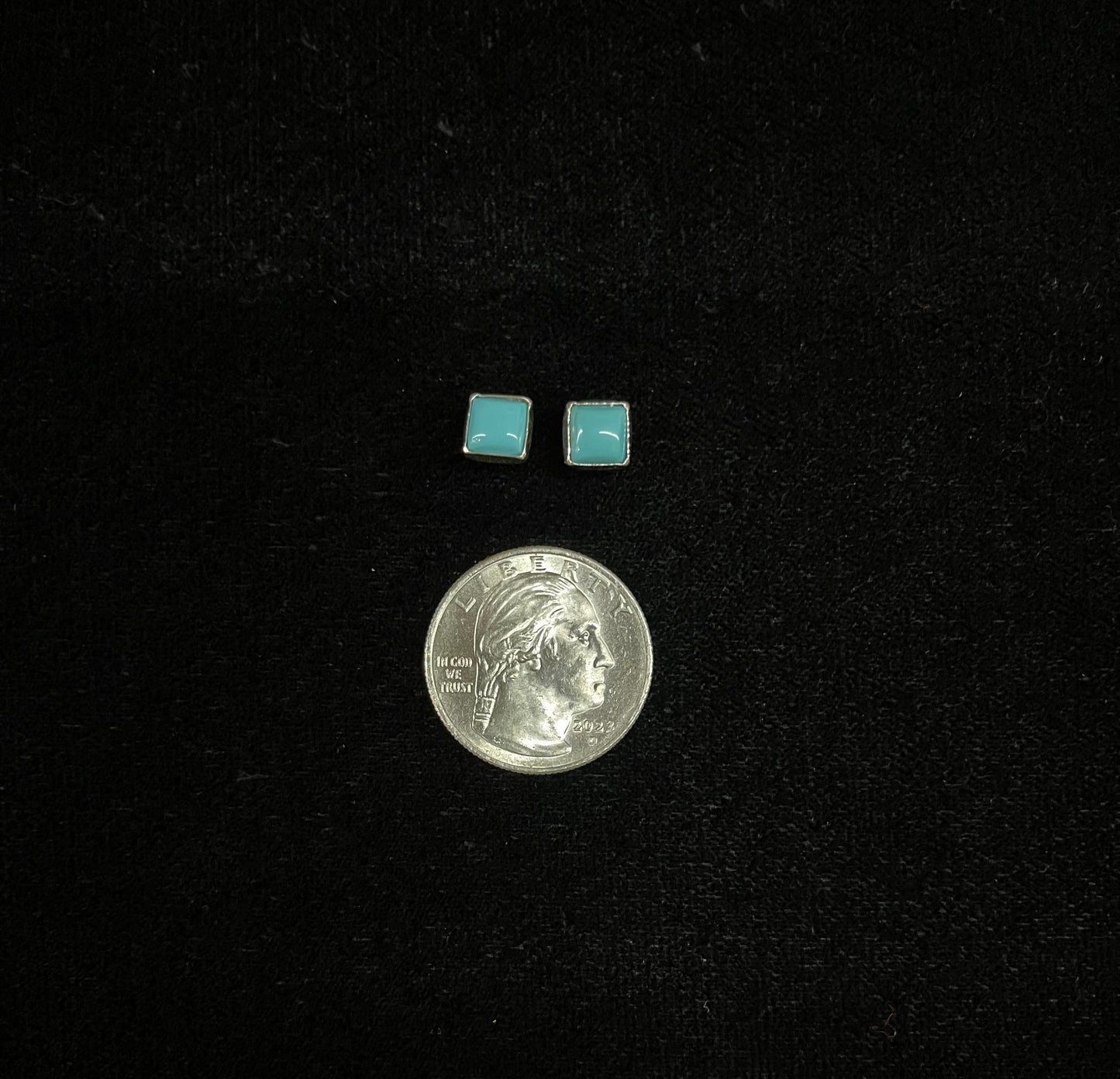 Square Turquoise Stud Earrings