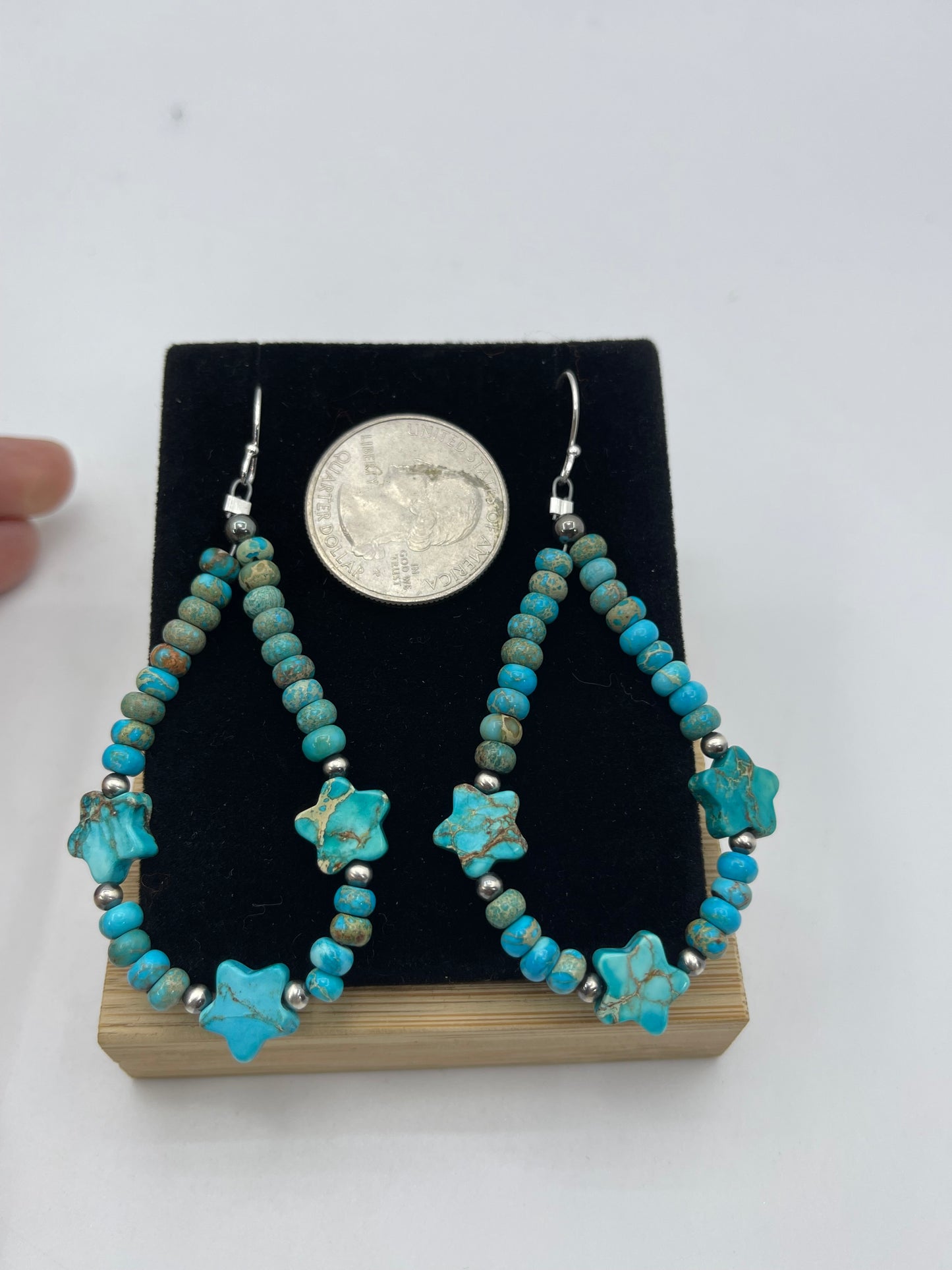 Turquoise Teardrops With Hearts