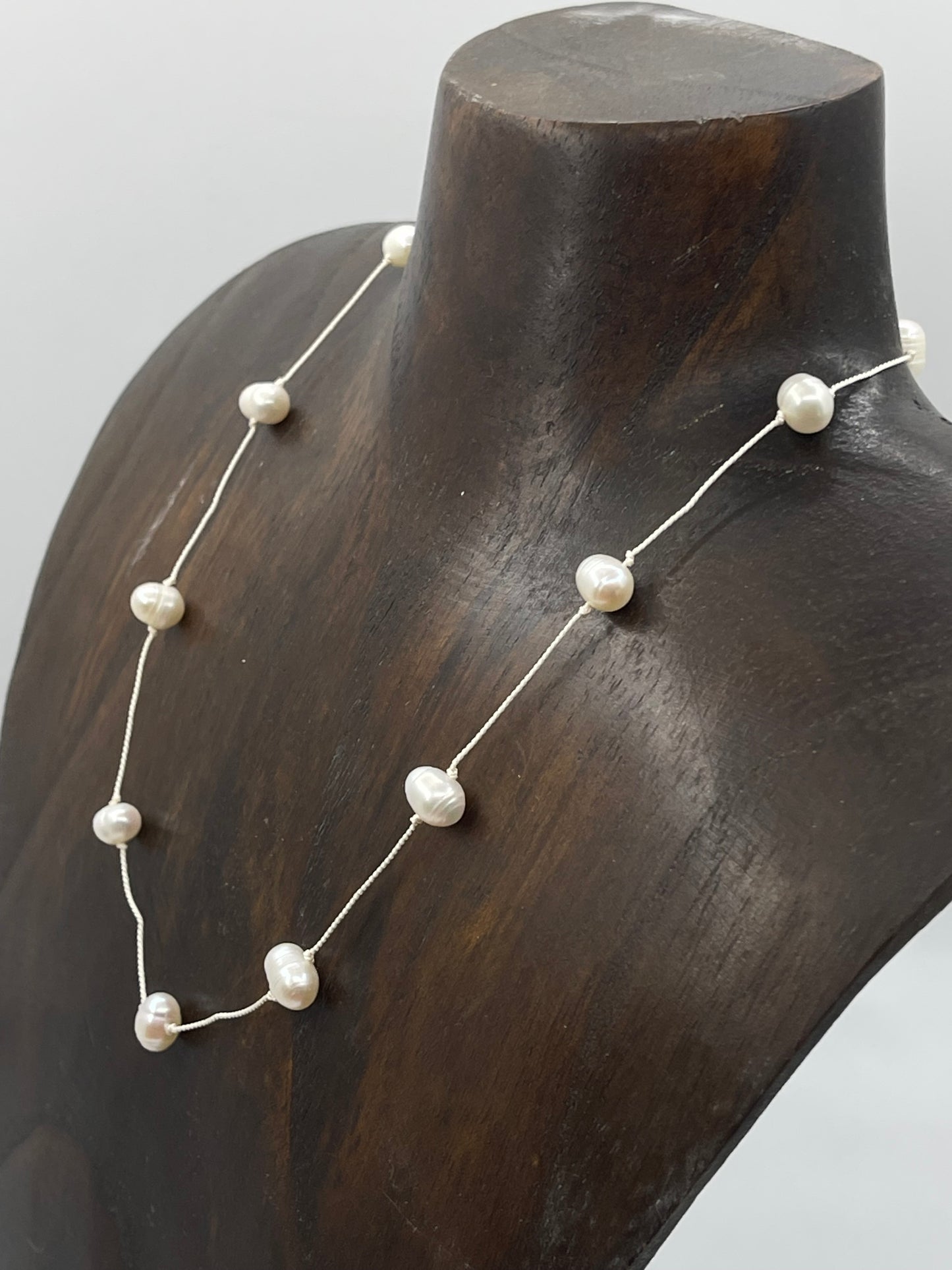 15" Freshwater Pearls on a String Necklace
