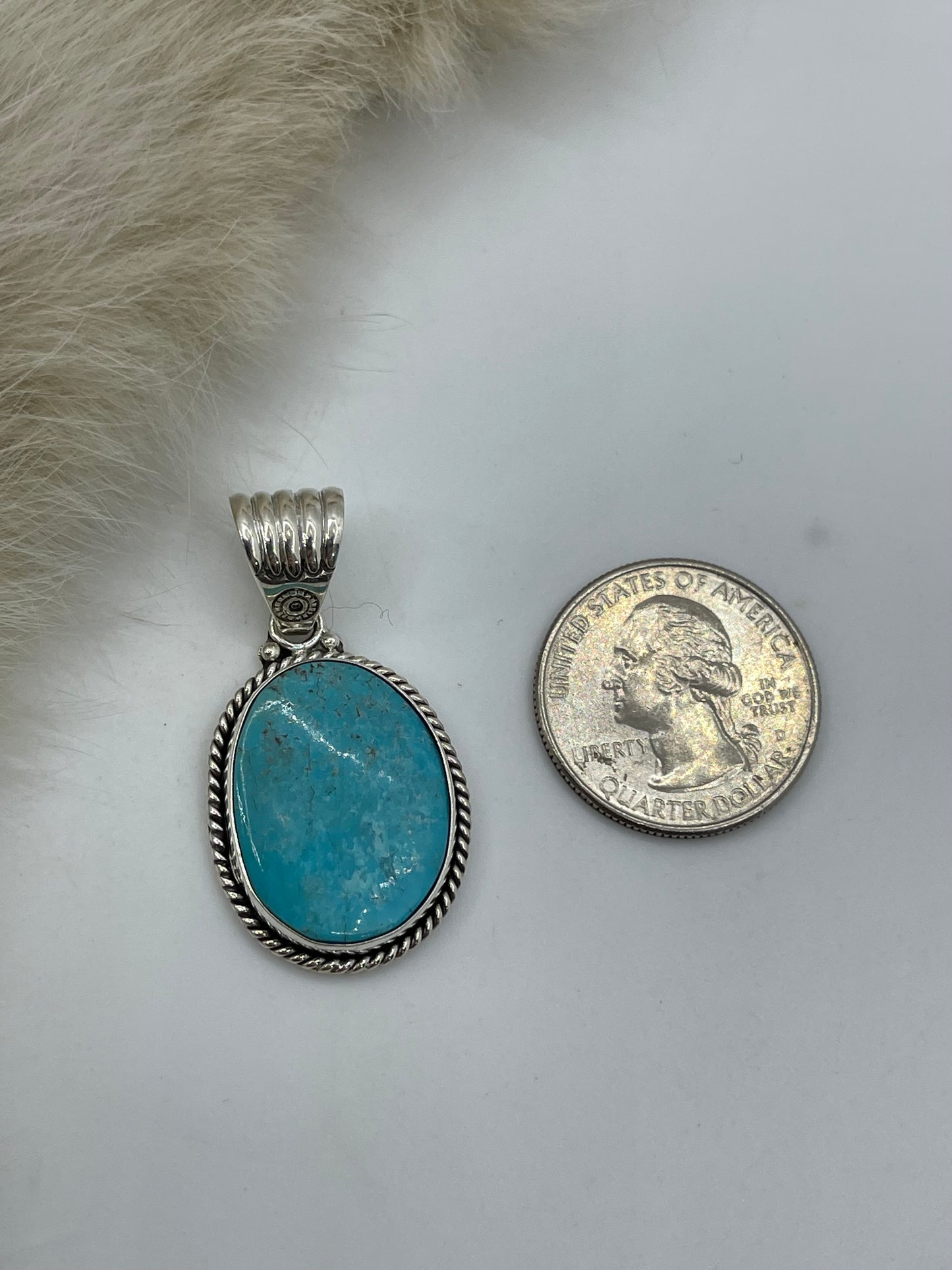 Kingman Turquoise Pendant with 7.5mm Bail