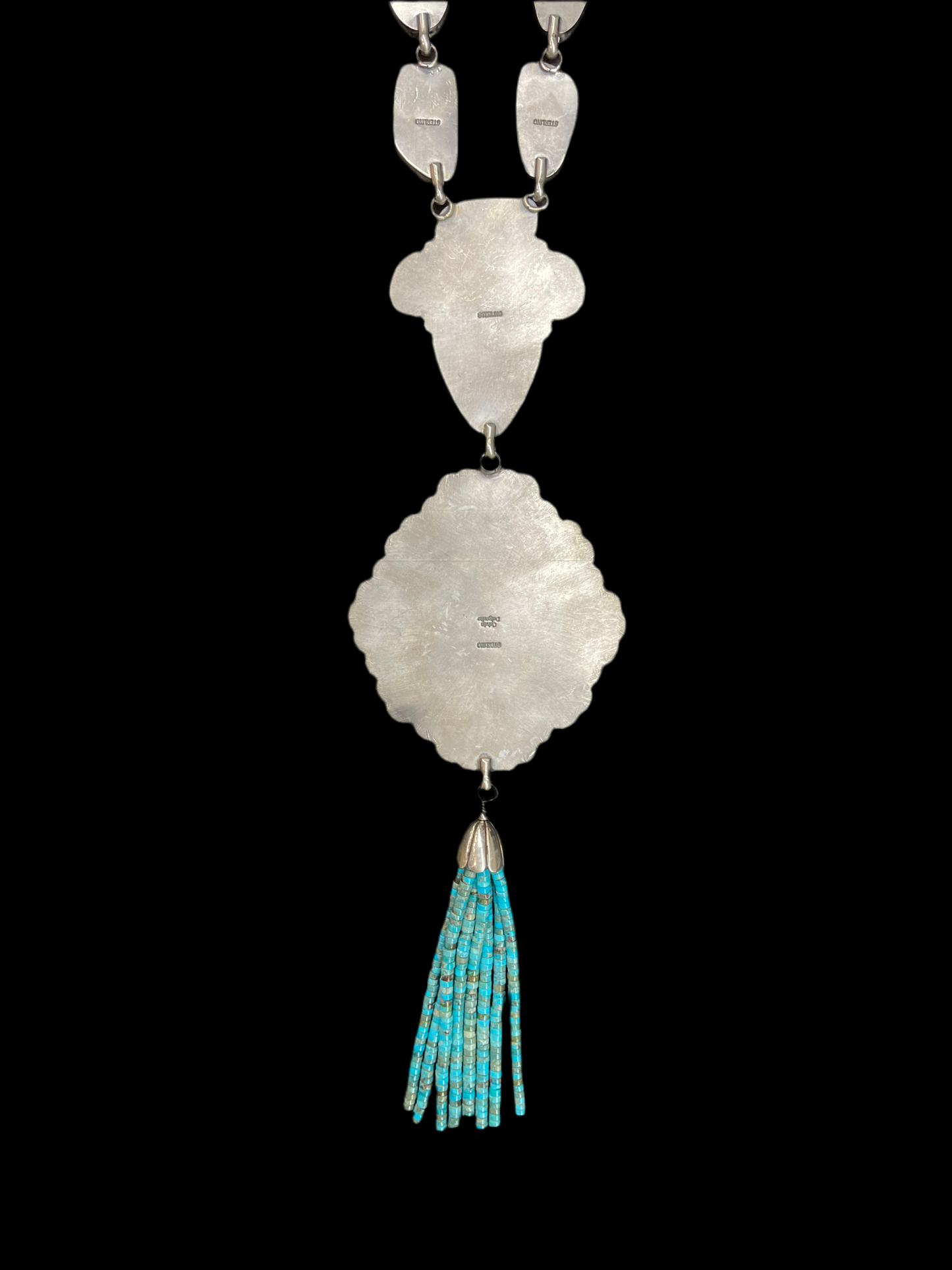 26” Kingman Turquoise Lariat by Calvin Delgarito, Navajo