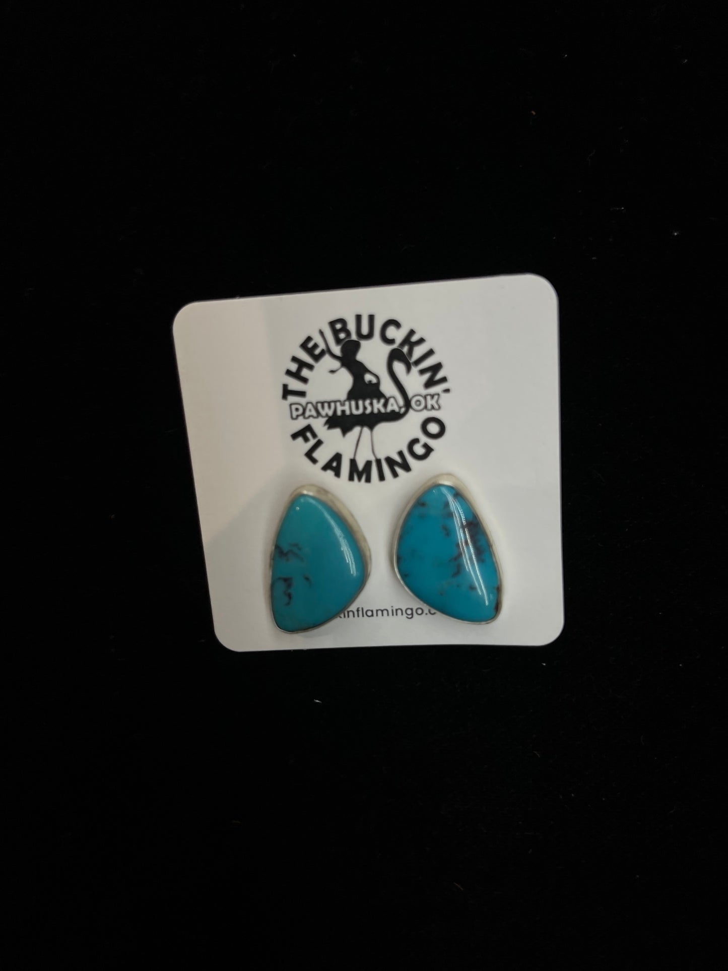 Redskin Turquoise Post Earrings by Clifton Davis, Navajo