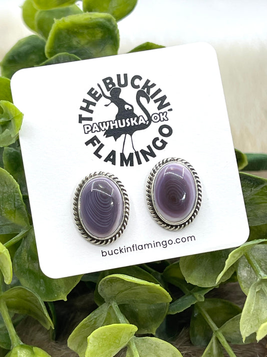 Wampum Shell Top Post Earrings