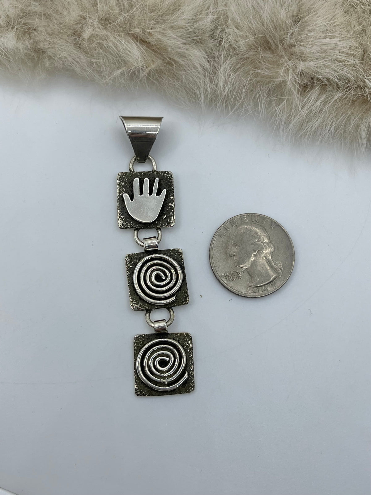 Triple Dangle Mini Petroglyph Pendant by Alex Sanchez, Navajo