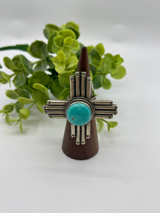 8.0 Zia Symbol Turquoise Ring