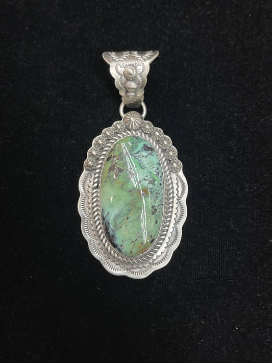 11.7mm Bale Mantis Variscite  Pendant by Gilbert Platero, Navajo