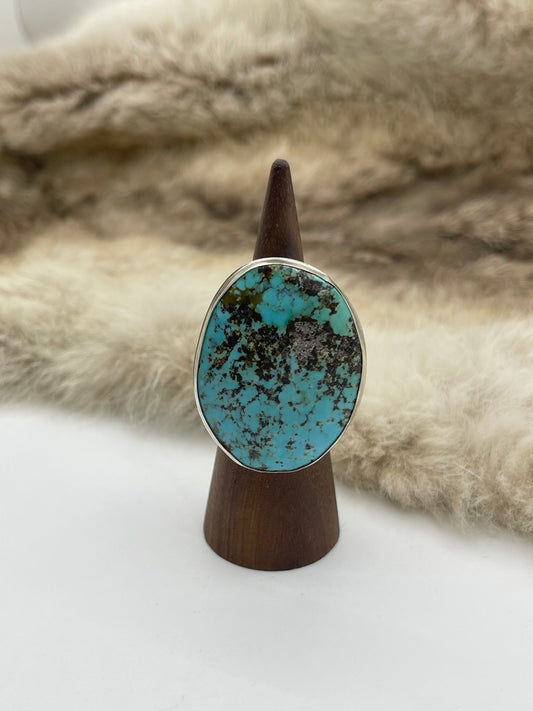 7.5 #8 Turquoise Ring by Carrie Cannon, Kiowa