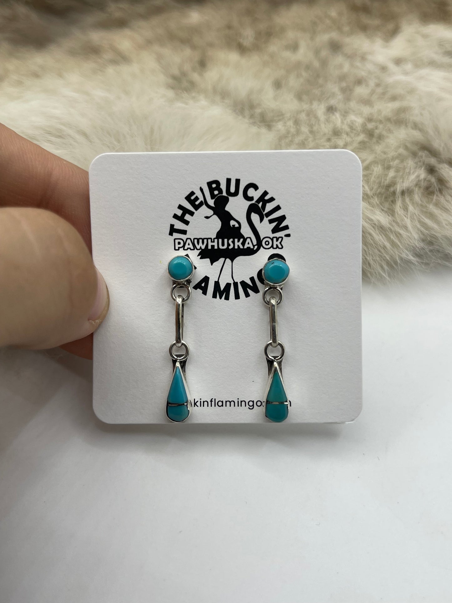Turquoise Earrings by Velda Nestacio, Zuni