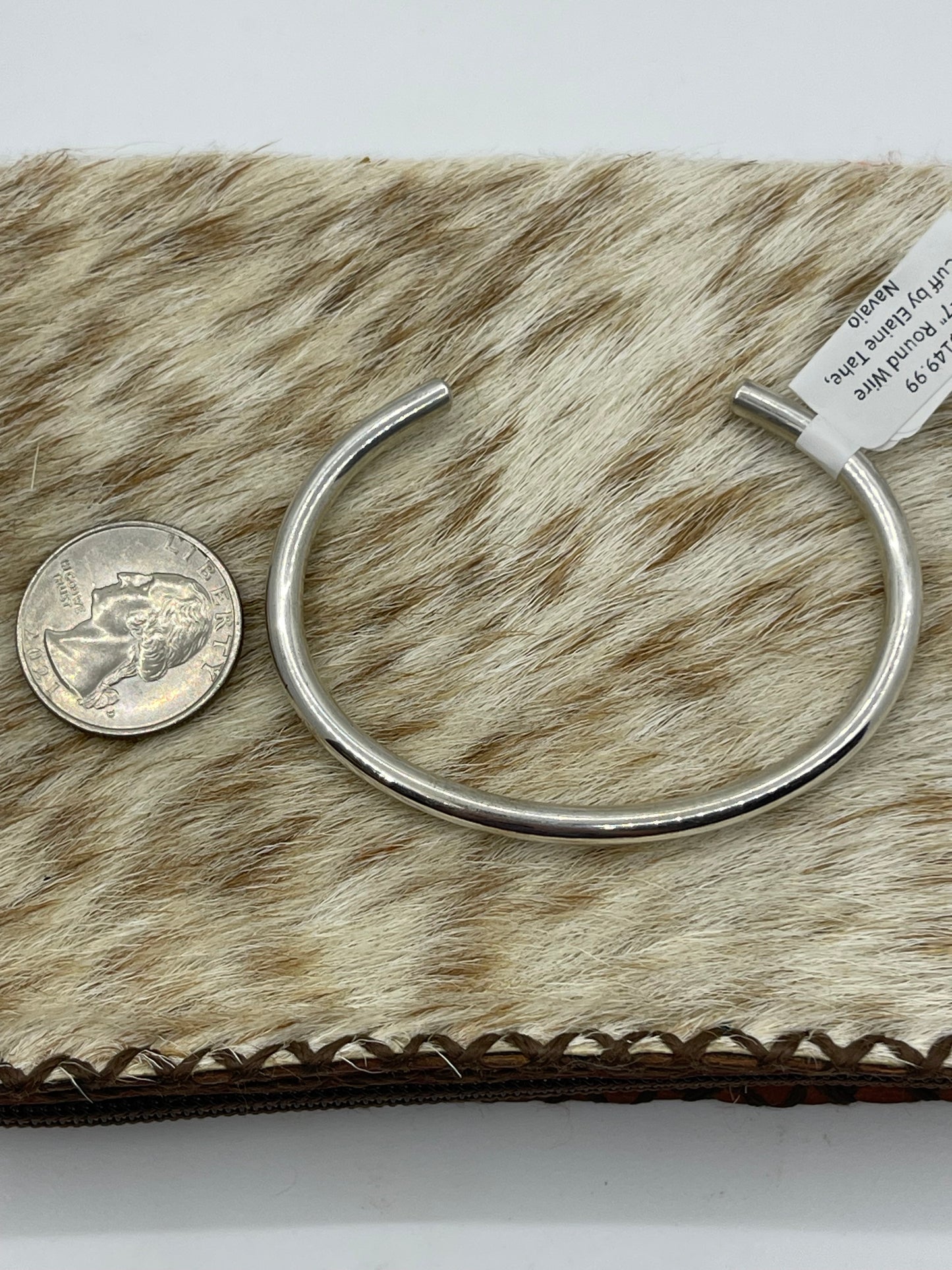 6"-7" Round Wire Cuff by Elaine Tahe, Navajo