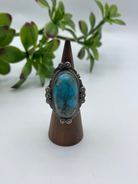 7.5 Persian Turquoise Ring By John Nelson, Navajo