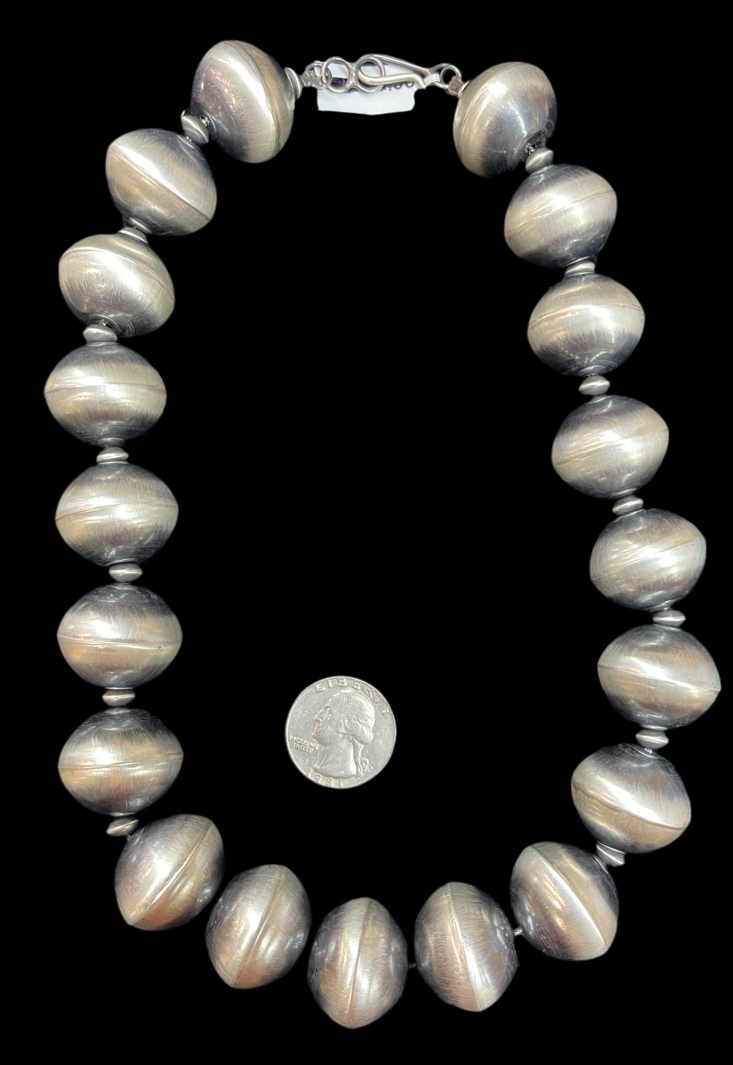 18" Handmade 24mm and 5mm Navajo Saucers by Crystal Haley, Navajo