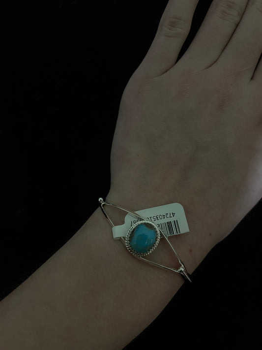 5 1/2"- 6 3/4" Turquoise Cuff by Alice R. Sanders, Navajo