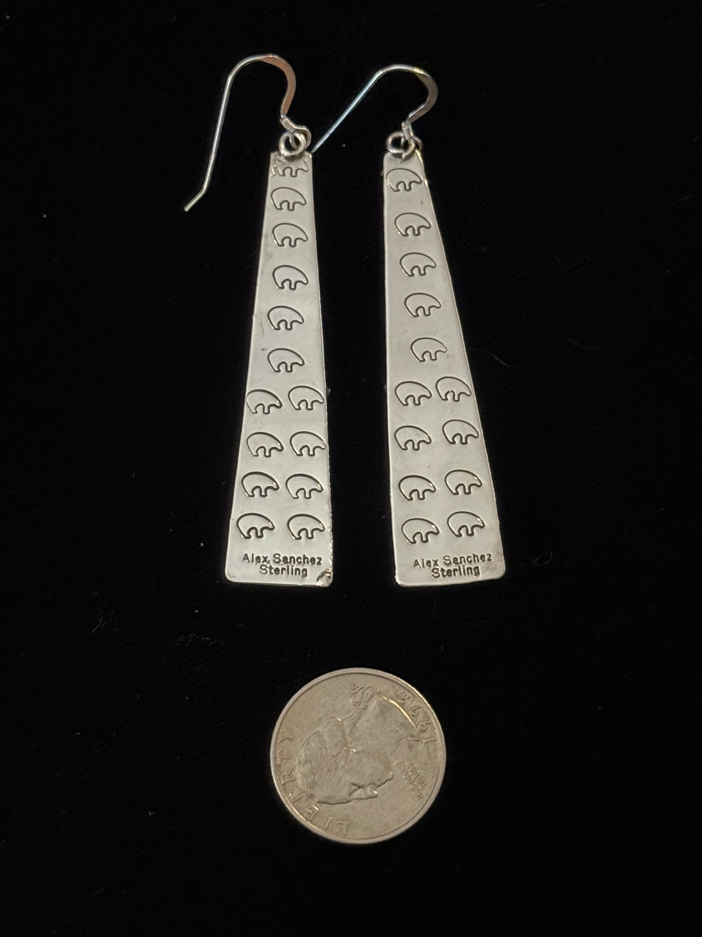 Tee Pee Petroglyph Earrings by Alex Sanchez, Navajo