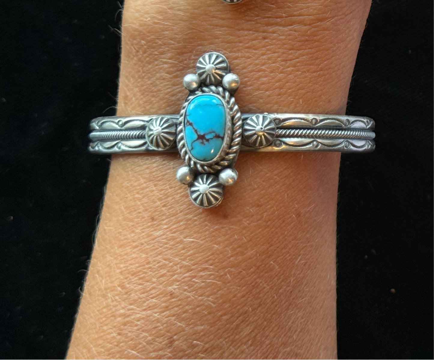 Egyptian Turquoise Cuff by Mike Calladitto, Navajo