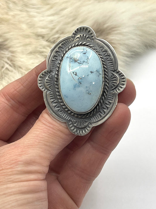 8.5 Light Blue Golden Hills Turquoise Ring