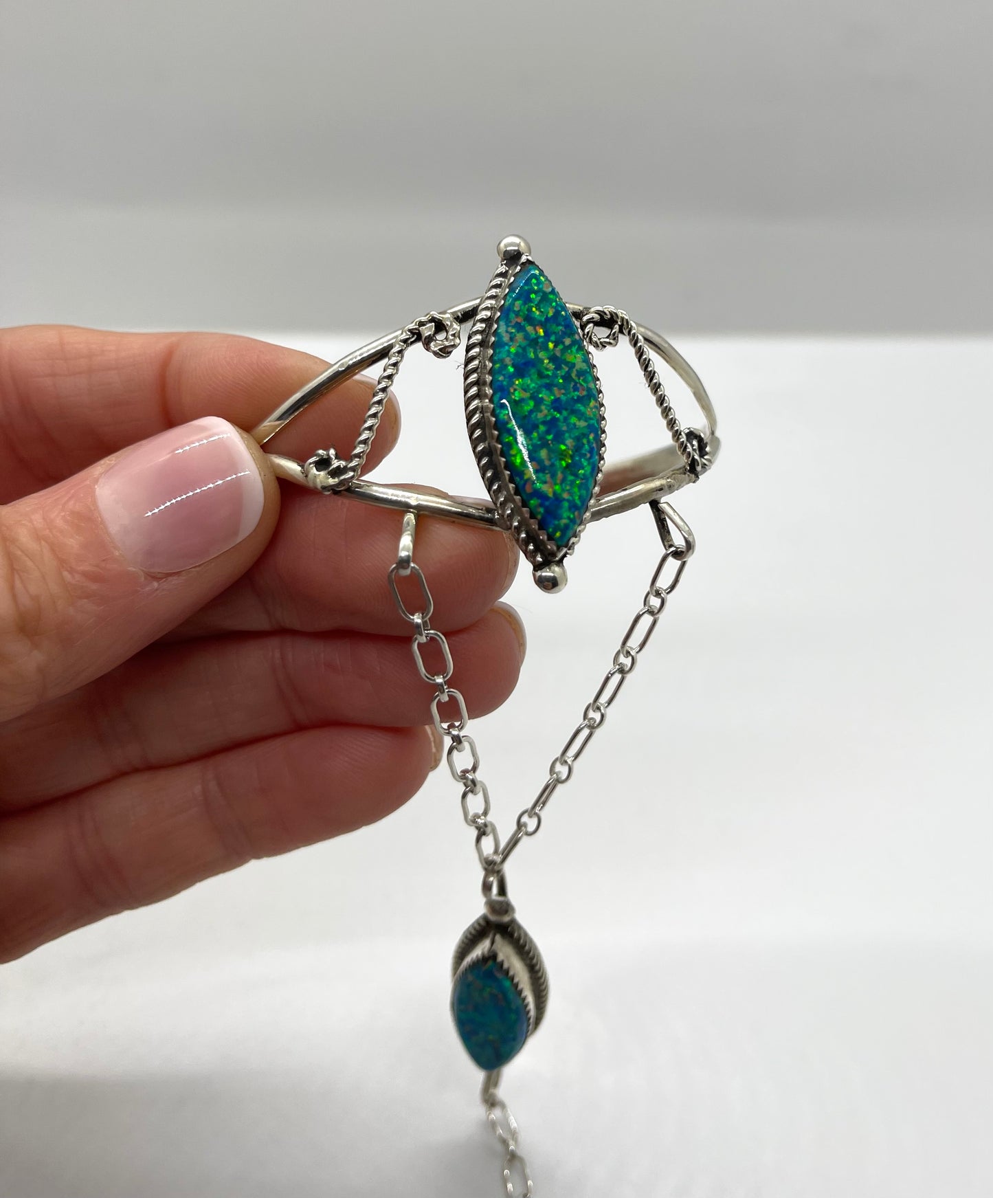 4 1/2"- 6 1/4" 6.0-9.0 Opal Princess Cuff by Kalana Hustito, Zuni