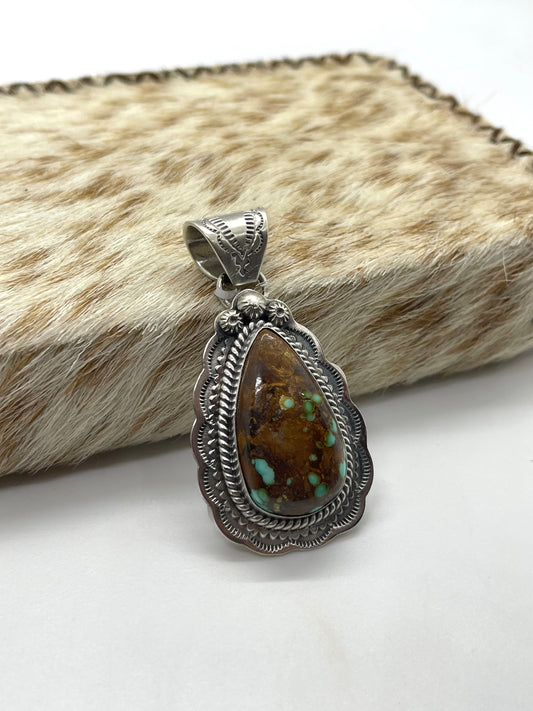 Mantis Turquoise Teardrop Pendant with a 7.6mm Bale