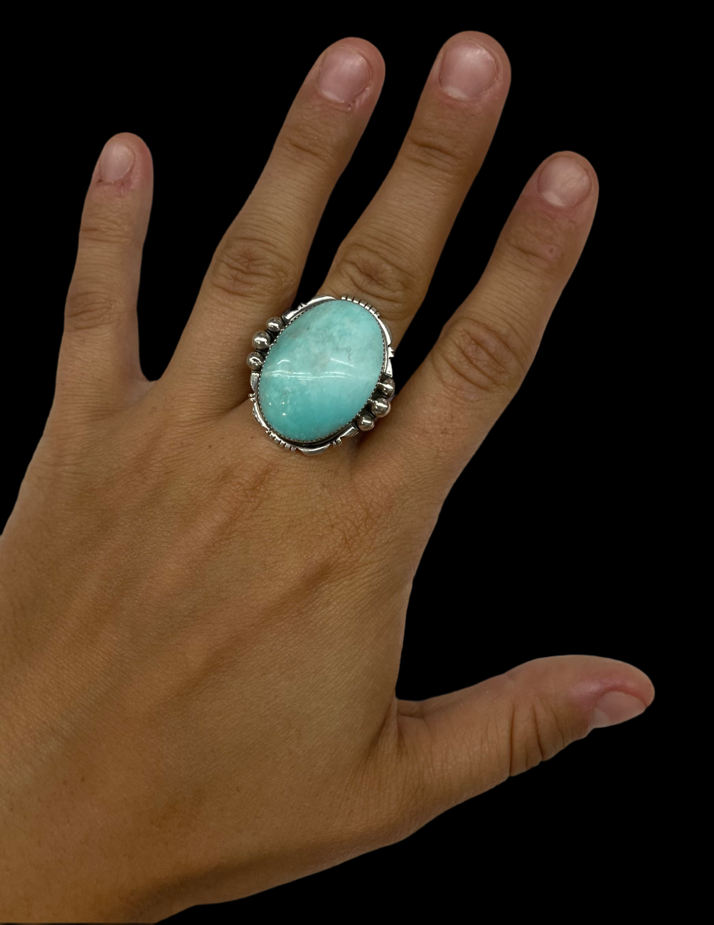 10.0 Turquoise Ring Mike Smith, Navajo