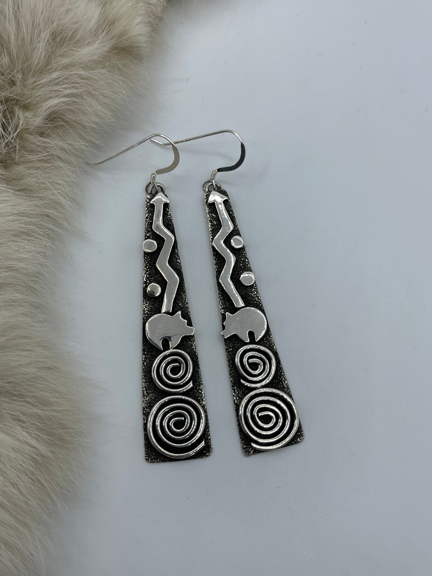 Tee Pee Petroglyph Earrings by Alex Sanchez, Navajo