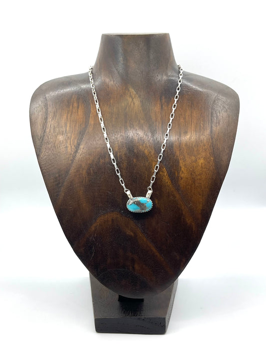 16” Single Stone Turquoise Necklace