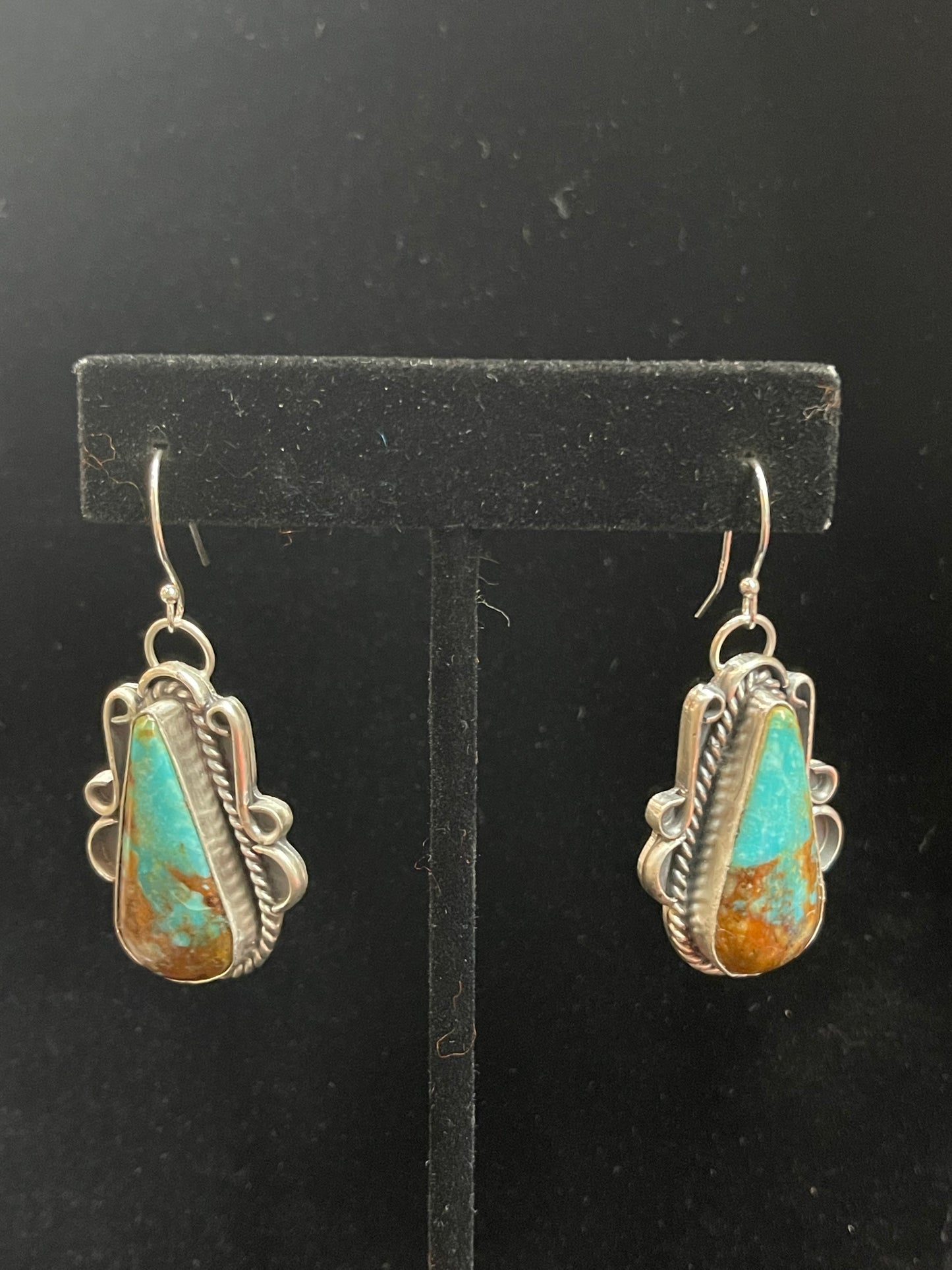 Thunderbird Teardrop Dangle Earrings by Terrell Nez, Sr., Navajo