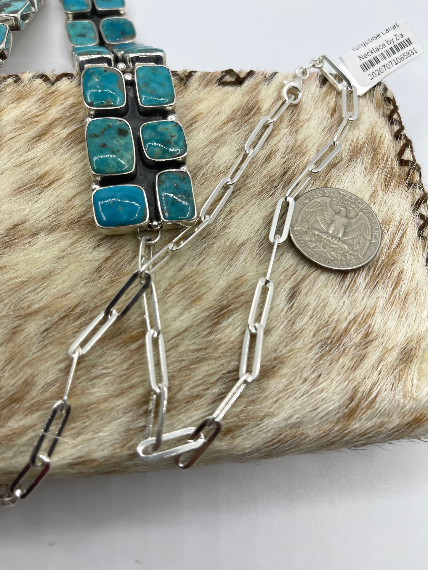 26" 44 Stone Turquoise Lariat Necklace by Zia