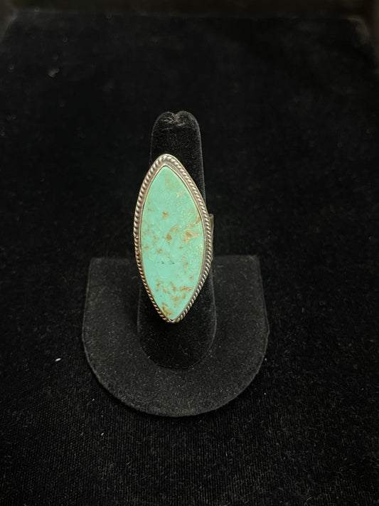 7.5 Kingman Turquoise Ring by Harold Joe, Navajo