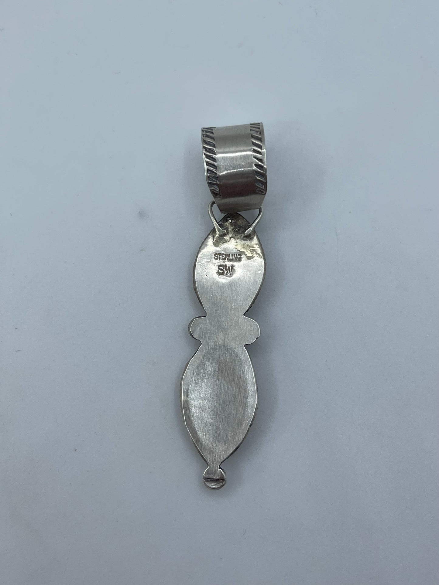 Orange Spiny Oyster 2 Stone Pendant by Selina Warner, Navajo