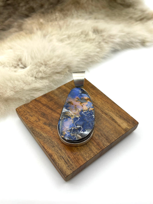Natural Boulder Opal with 15mm bail by Harold Joe, Navajo