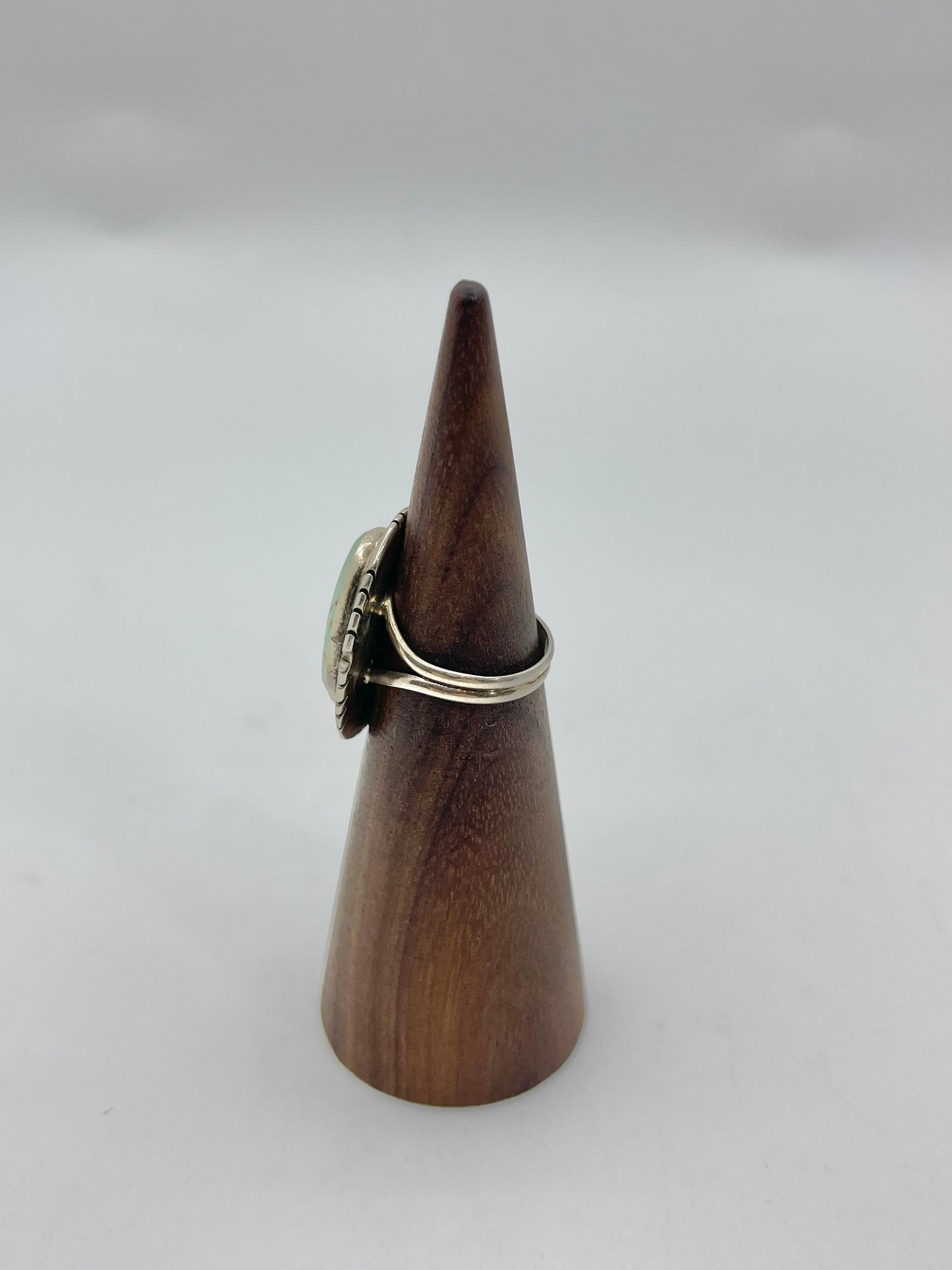 4.5 Oval Royston Turquoise Ring By Peggy Skeets Navajo