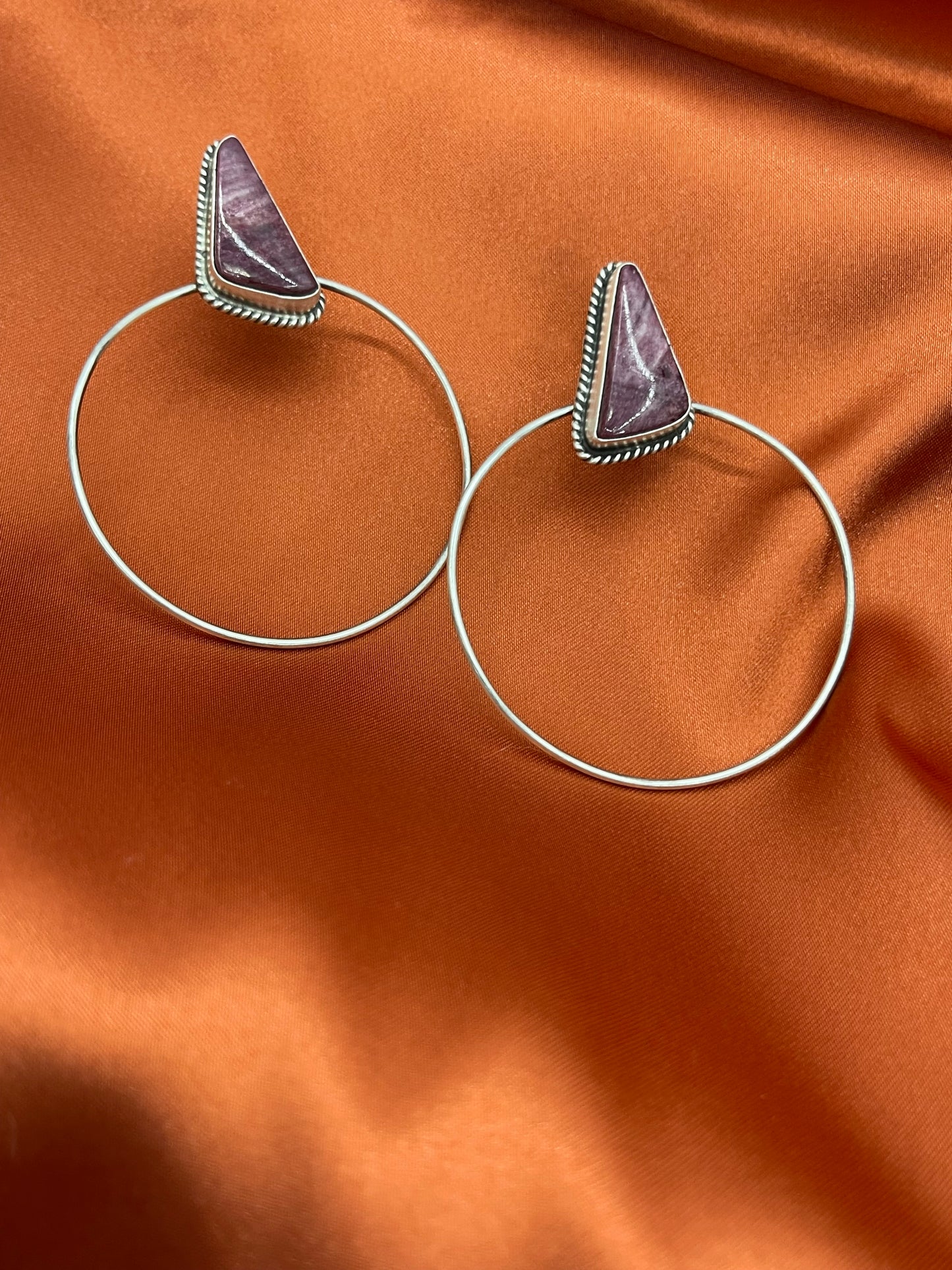 Purple Spiny Oyster Shell Earrings
